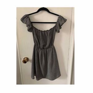 Striped off-shoulder mini Kimchi Blue dress, XS